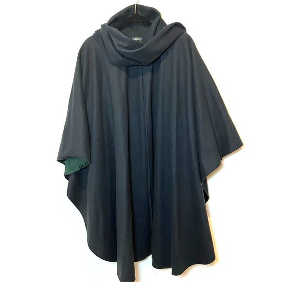 Vintage Mac Taggart Cashmere & Wool Scarf Cape Dark Green Warm Soft And Gorgeous - Picture 5 of 12